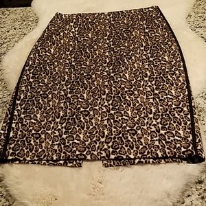 Animal print straight skirt